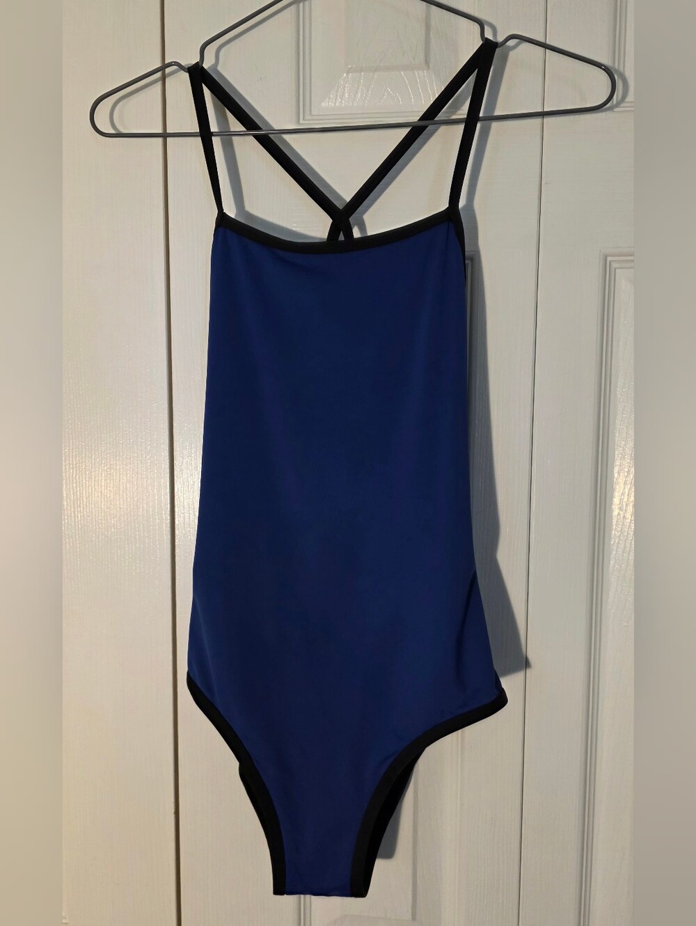 Knix Teen Classic Royal Blue One-Piece Swimsuit with Black Trim Small - Picture 5 of 12